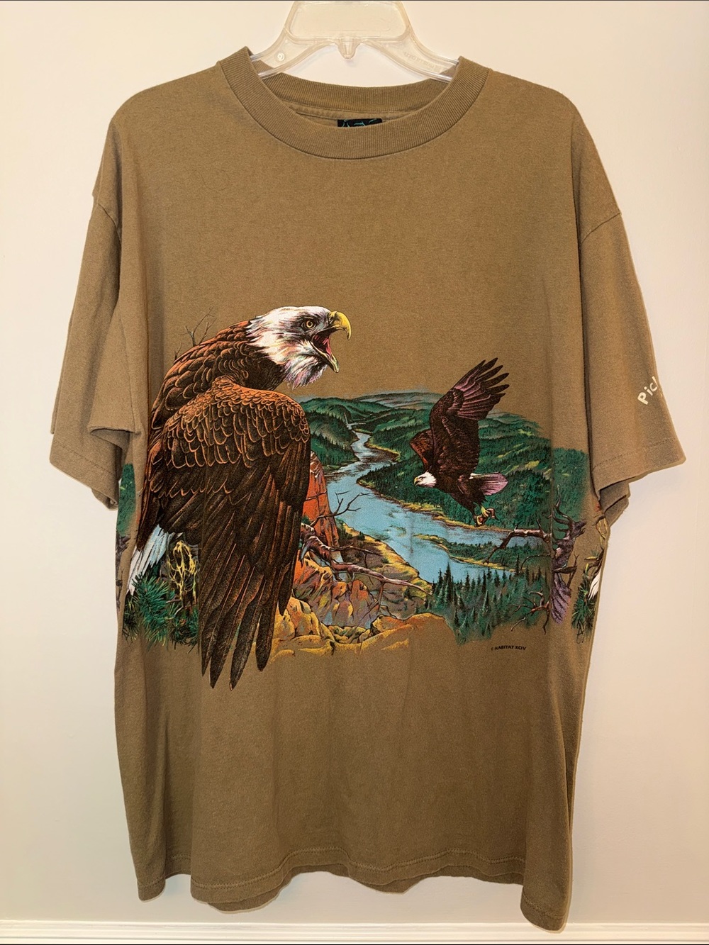 Vintage Habitat Tee BALD EAGLE GRAPHIC  t-shirt size XL Double sided